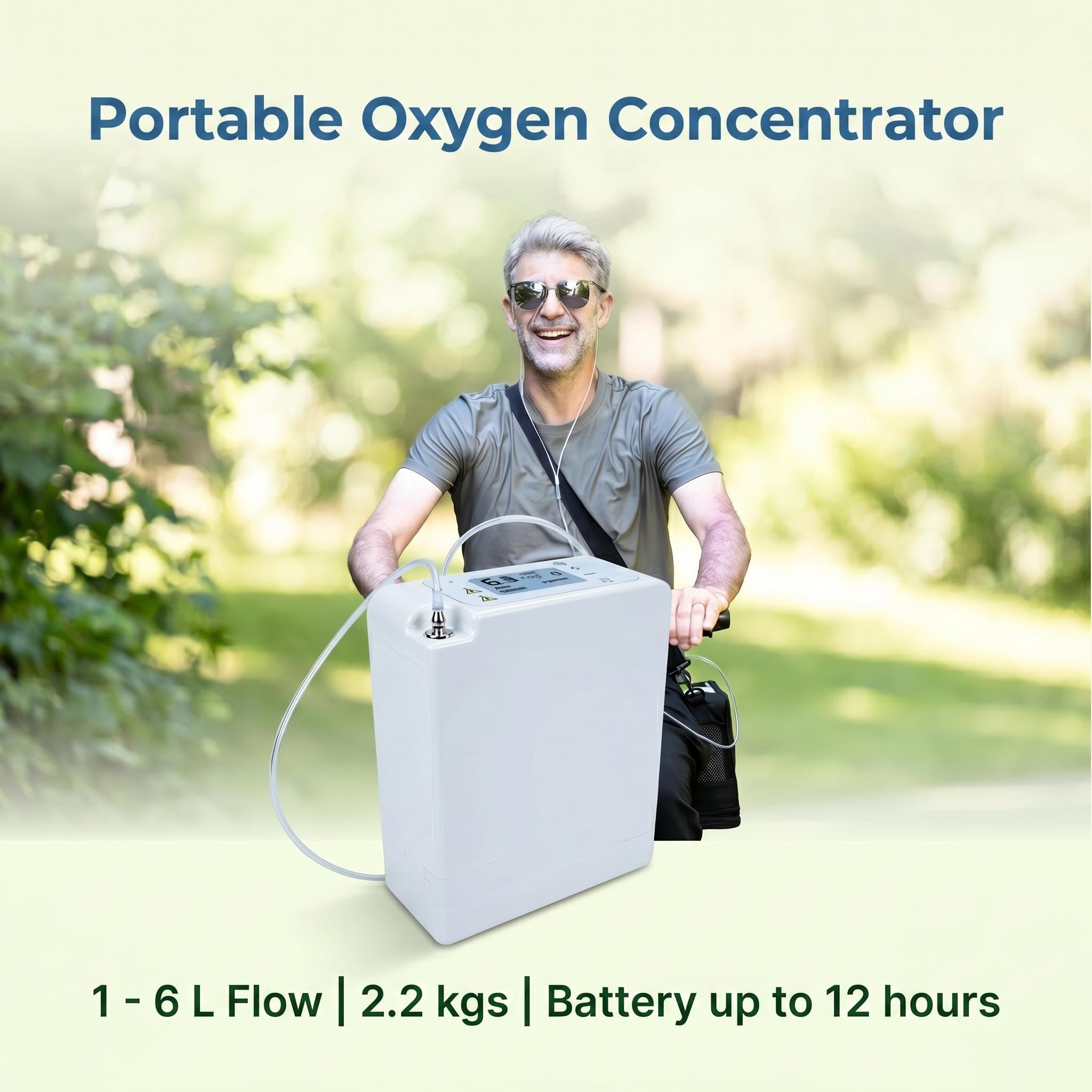 6L Portable Oxygen Concentrator ( Includes 2 x 6 Hours Battery)