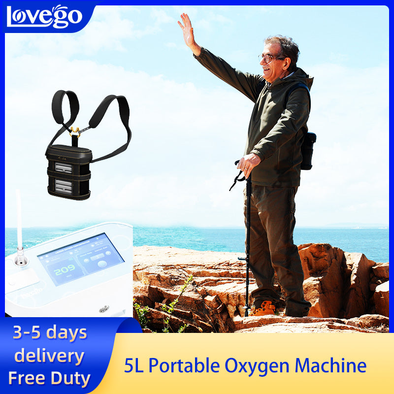 Concentrador de oxígeno portátil de 5 litros con batería de 4 horas