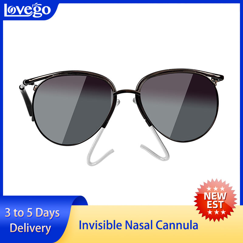 Invisible Sunglasses Nasal Cannula Oxygen Therapy Glasses<br>(Black)