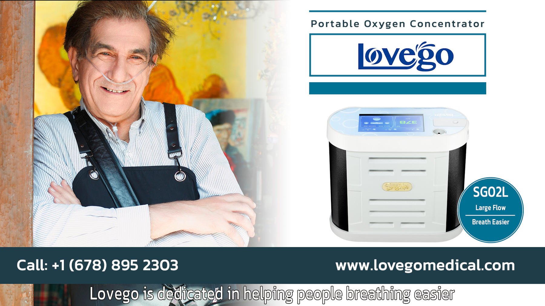 continuous flow portable oxygen concentrator for active lifestyle